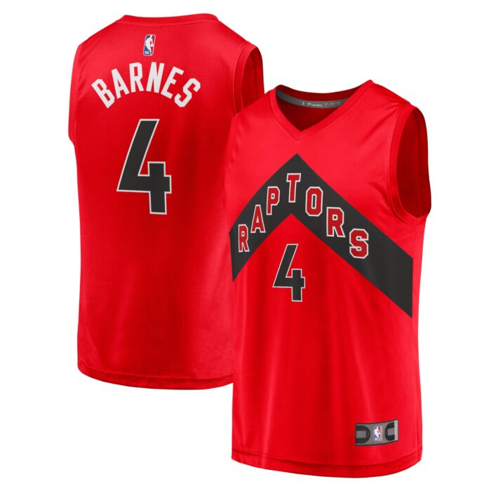 Men’s Toronto Raptors Scottie Barnes Fanatics Red Fast Break Replica Jersey – Icon Edition
