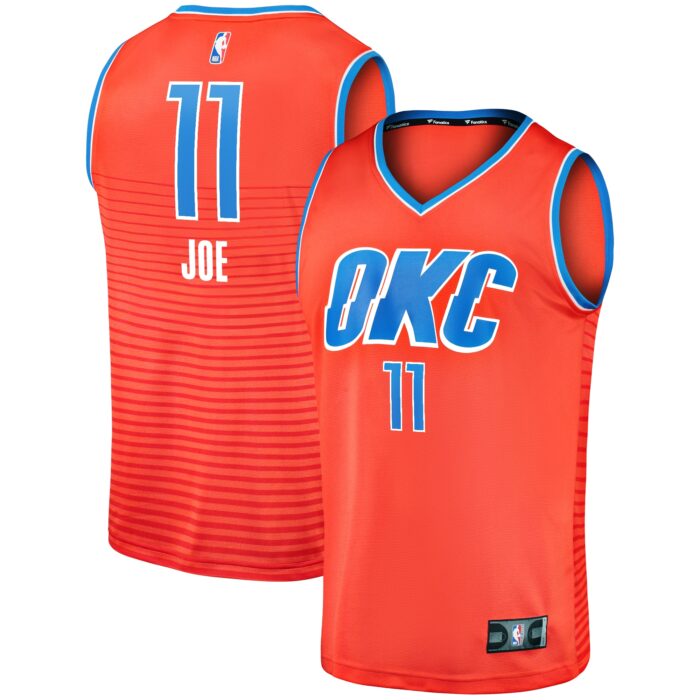 Men’s Oklahoma City Thunder Isaiah Joe Fanatics Orange Fast Break Replica Player Jersey – Statement Edition