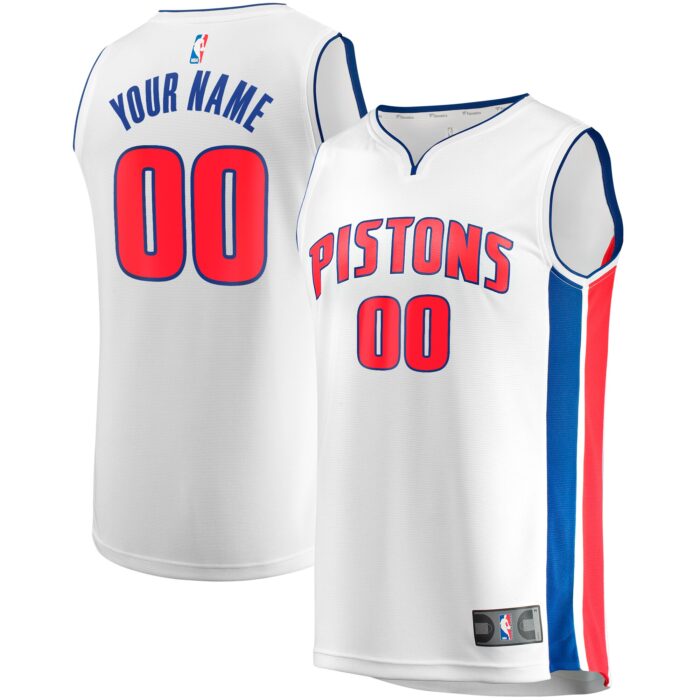 Youth Detroit Pistons Fanatics White Fast Break Replica Custom Jersey – Association Edition