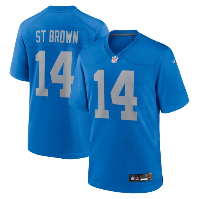 Men’s Detroit Lions Amon-Ra St. Brown Nike Blue Alternate Game Jersey