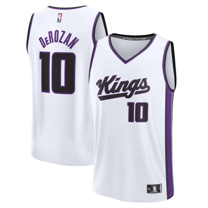 Youth Sacramento Kings DeMar DeRozan Fanatics White Fast Break Replica Player Jersey – Association Edition