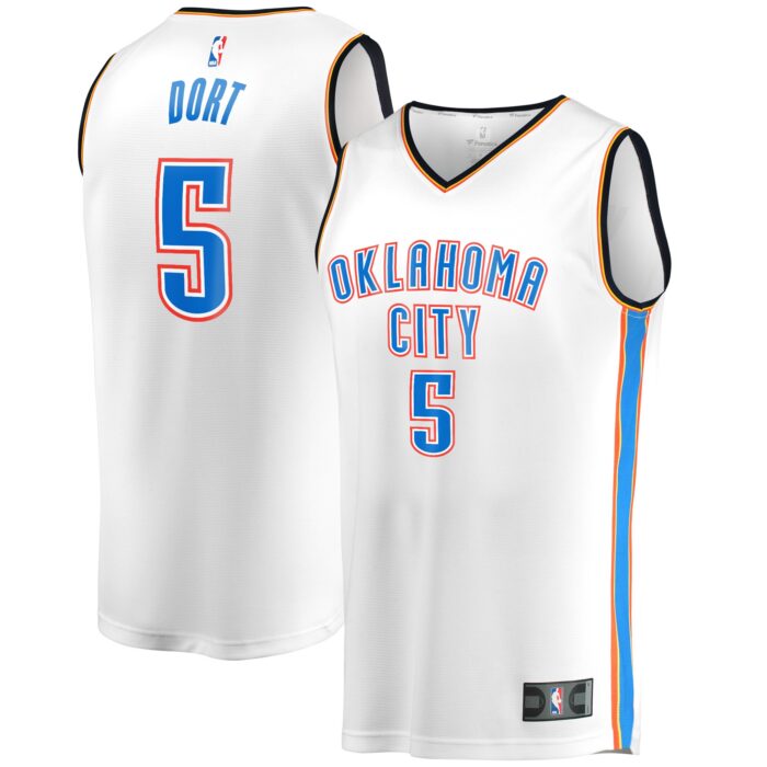 Men’s Oklahoma City Thunder Luguentz Dort Fanatics White Fast Break Player Jersey – Association Edition