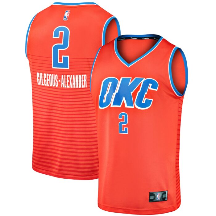 Men’s Oklahoma City Thunder Shai Gilgeous-Alexander Fanatics Orange Fast Break Player Jersey – Statement Edition