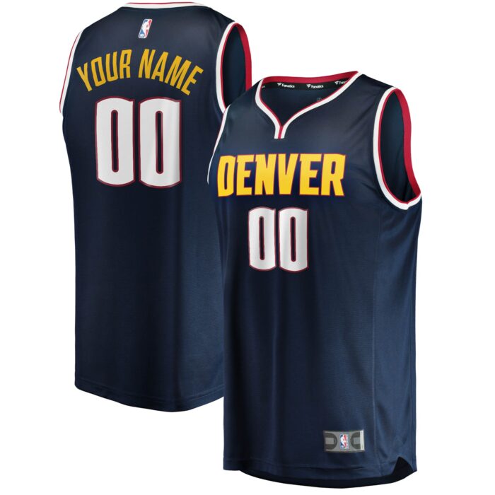 Youth Denver Nuggets Fanatics Navy Fast Break Custom Replica Jersey – Icon Edition