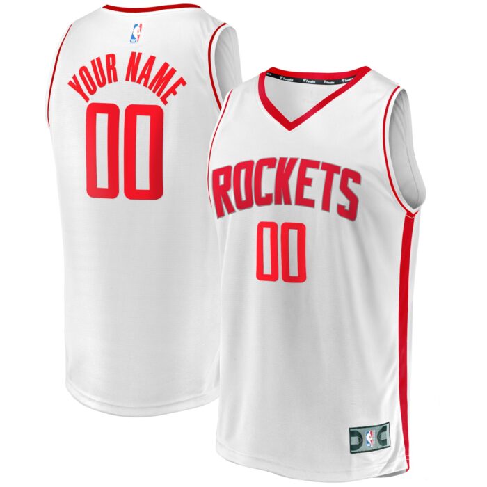 Youth Houston Rockets Fanatics White Fast Break Replica Custom Jersey – Association Edition