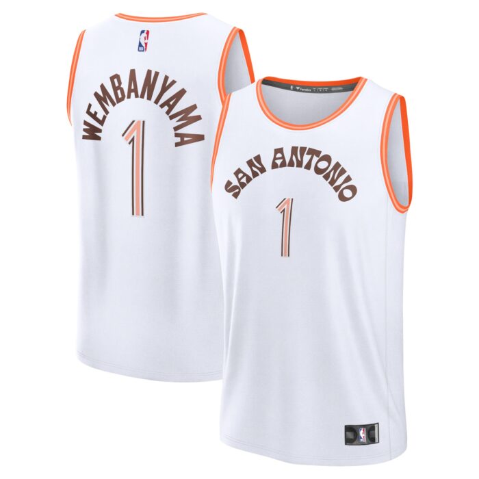 Men’s San Antonio Spurs Victor Wembanyama Fanatics White Fast Break Jersey – City Edition