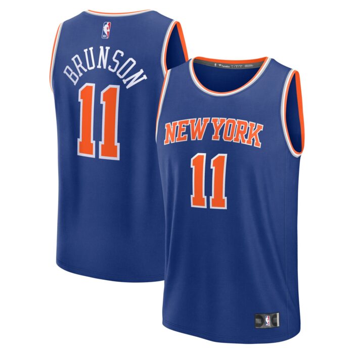 Youth New York Knicks Jalen Brunson Fanatics Blue Fast Break Replica Player Jersey – Icon Edition