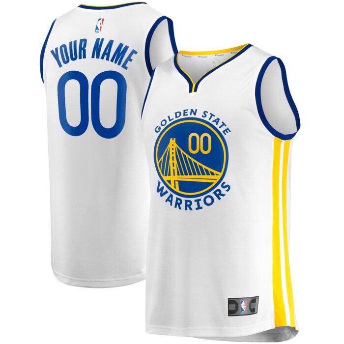Youth Golden State Warriors Fanatics White Fast Break Replica Custom Jersey – Association Edition