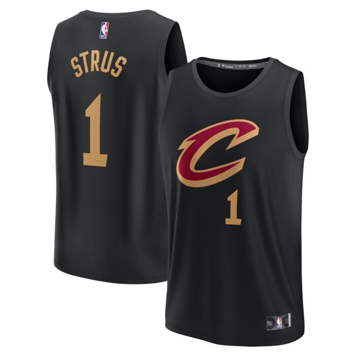 Men’s Cleveland Cavaliers Max Strus Fanatics Black Fast Break Replica Player Jersey – Statement Edition