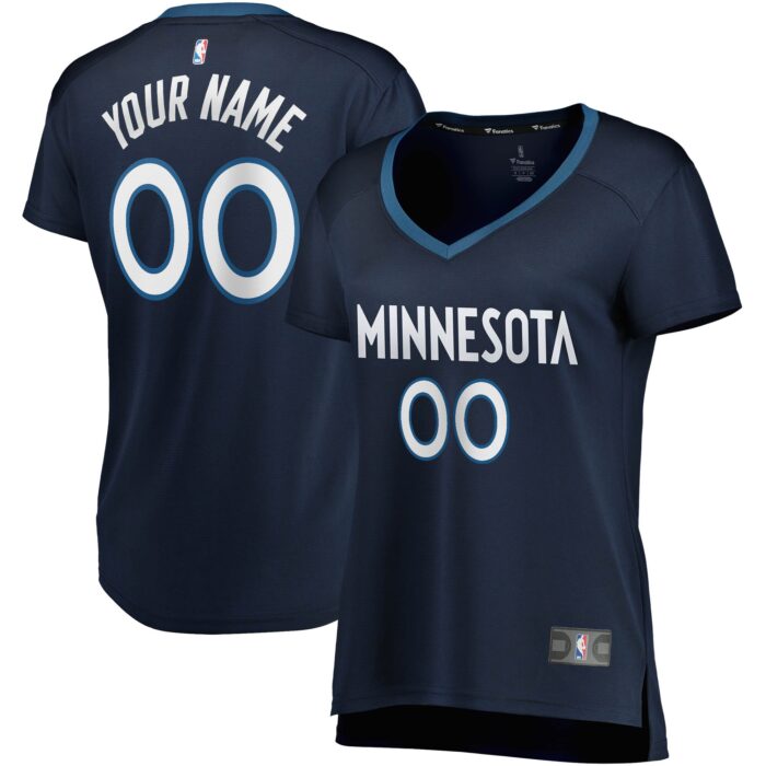 Women’s Minnesota Timberwolves Fanatics Navy Fast Break Custom Jersey – Icon Edition
