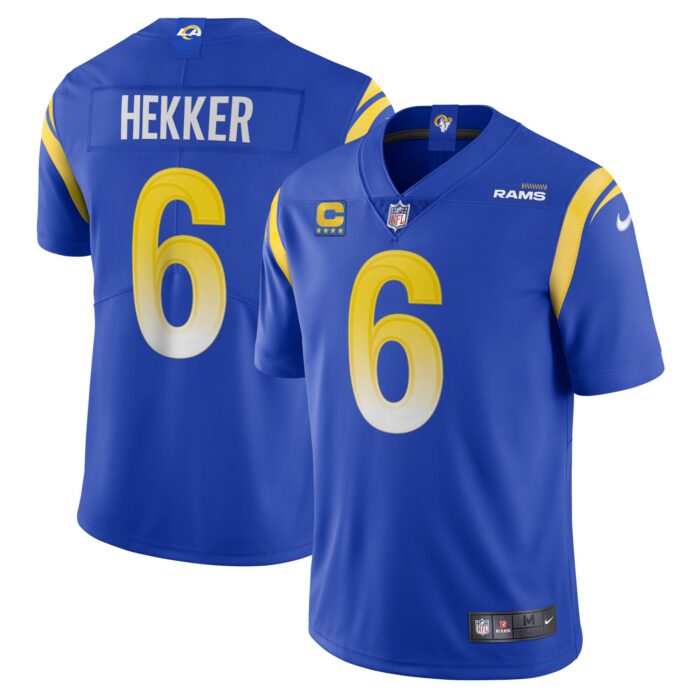 Men’s Los Angeles Rams Johnny Hekker Nike Royal Captain Vapor Limited Jersey