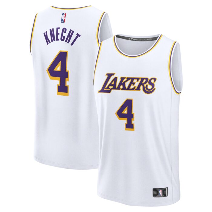 Youth Los Angeles Lakers Dalton Knecht Fanatics White Fast Break Replica Player Jersey – Association Edition