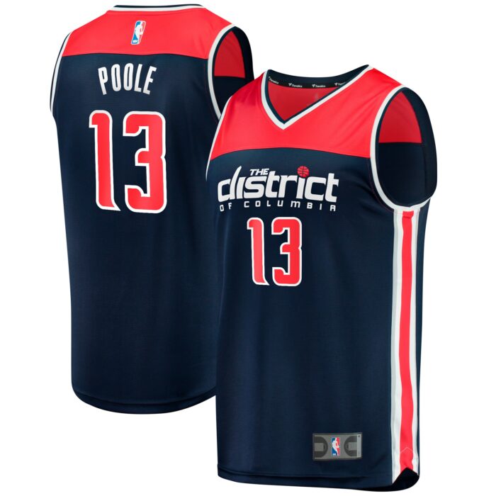 Men’s Washington Wizards Jordan Poole Fanatics Navy Fast Break Player Jersey – Statement Edition