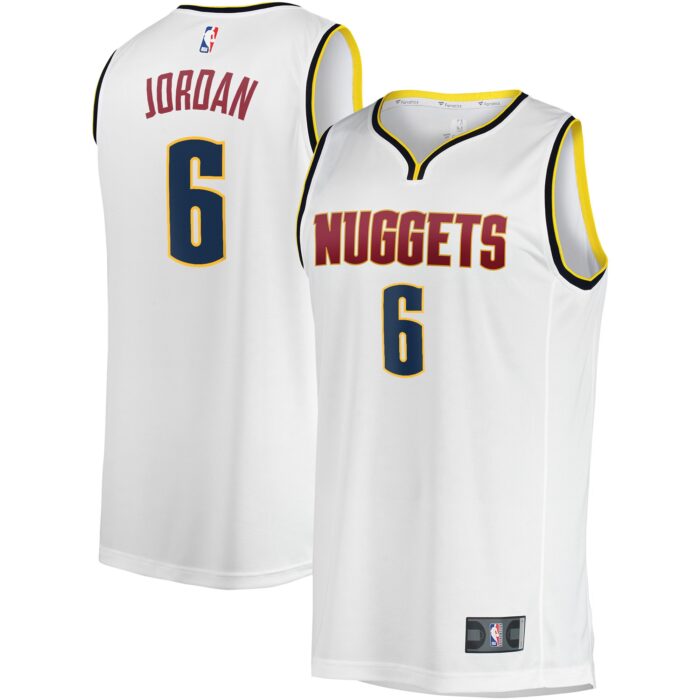 Men’s Denver Nuggets DeAndre Jordan Fanatics White Fast Break Player Jersey – Association Edition