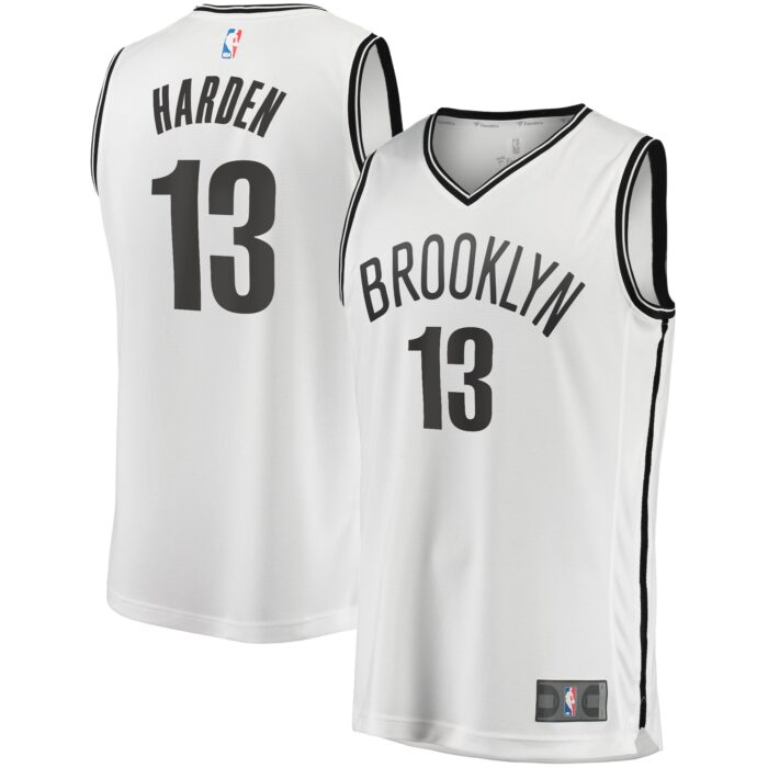 Men’s Brooklyn Nets James Harden Fanatics White Fast Break Replica Jersey – Association Edition