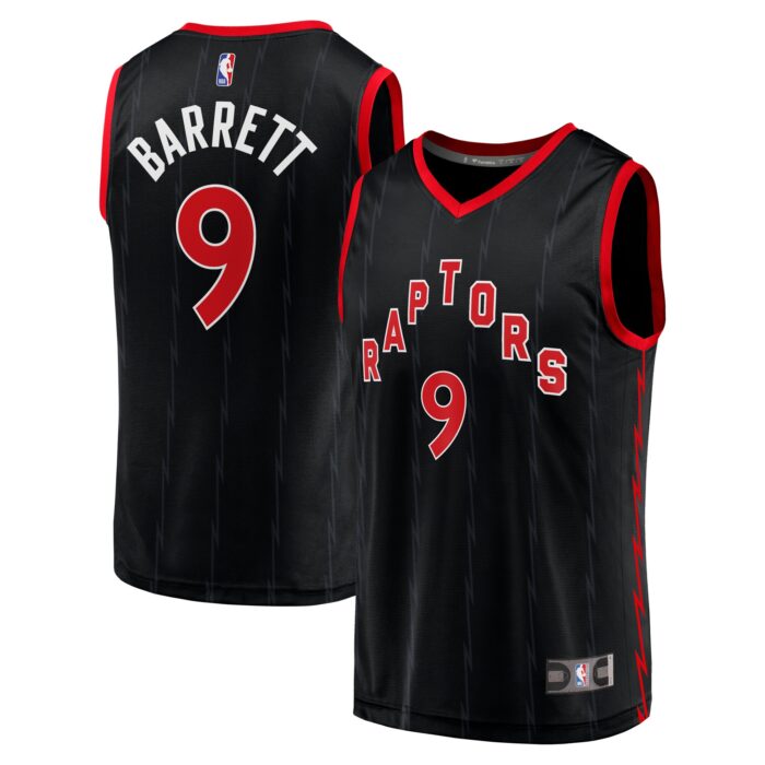 Men’s Toronto Raptors RJ Barrett Fanatics Black Fast Break Player Jersey – Statement Edition