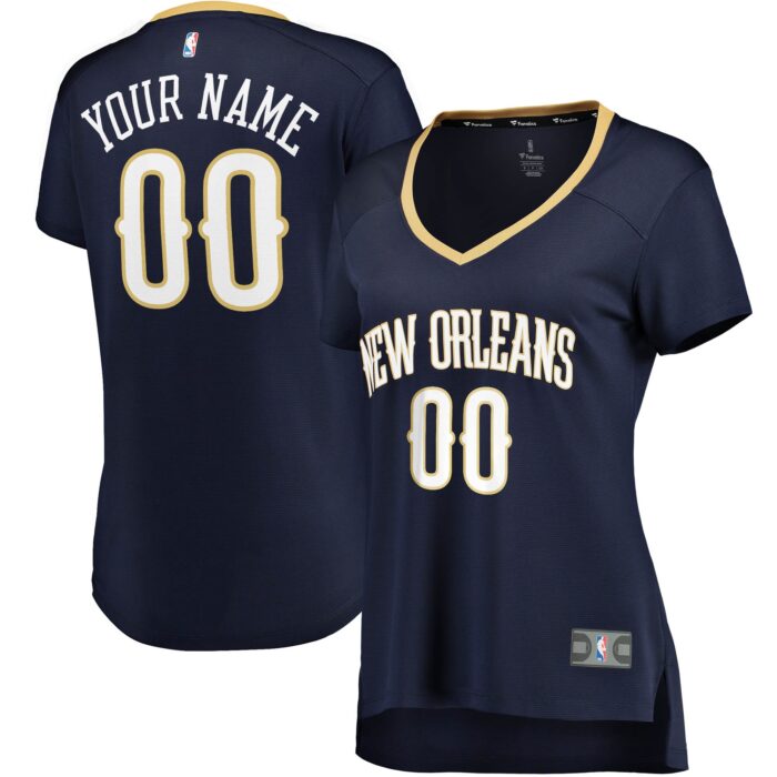 Women’s New Orleans Pelicans Fanatics Navy Fast Break Custom Jersey – Icon Edition