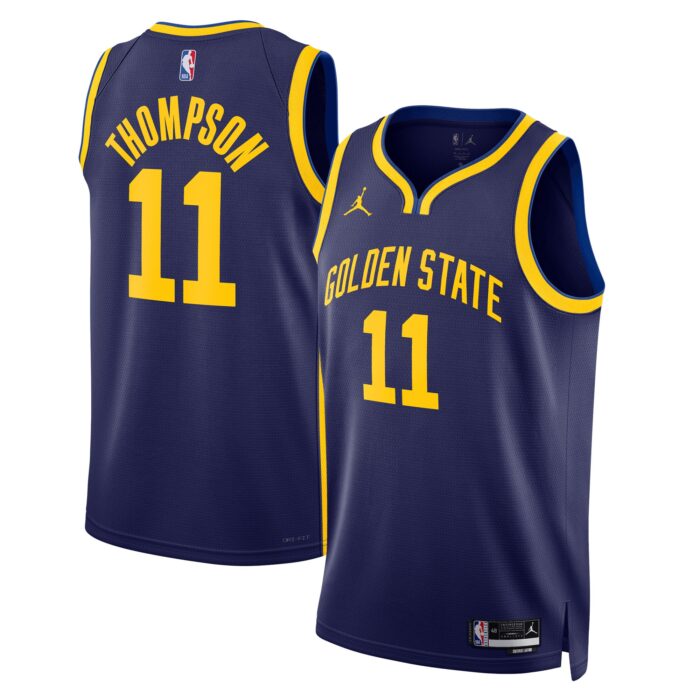 Unisex Golden State Warriors Klay Thompson Jordan Brand Navy Swingman Jersey – Statement Edition