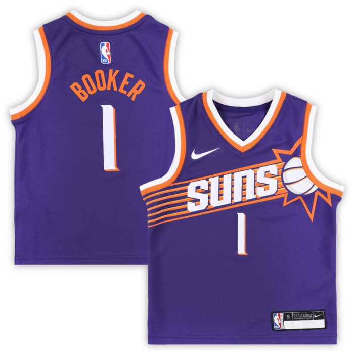 Preschool Phoenix Suns Devin Booker Nike Purple Swingman Player Jersey – Icon Edition