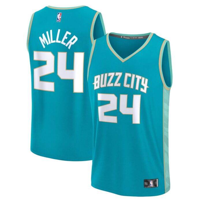 Men’s Charlotte Hornets Brandon Miller Fanatics Teal Fast Break Jersey – City Edition
