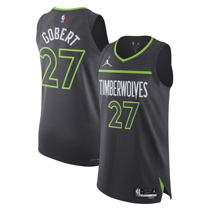 Men’s Minnesota Timberwolves Rudy Gobert Jordan Brand Anthracite Authentic Player Jersey – Statement Edition