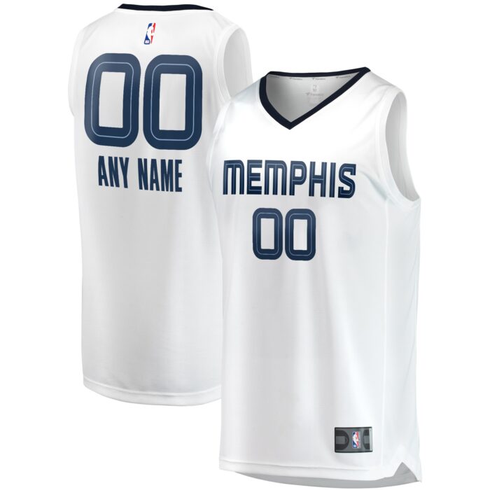 Men’s Memphis Grizzlies Fanatics White Fast Break Custom Replica Jersey – Association Edition