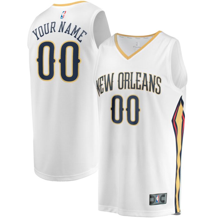 Youth New Orleans Pelicans Fanatics White Fast Break Replica Custom Jersey – Association Edition