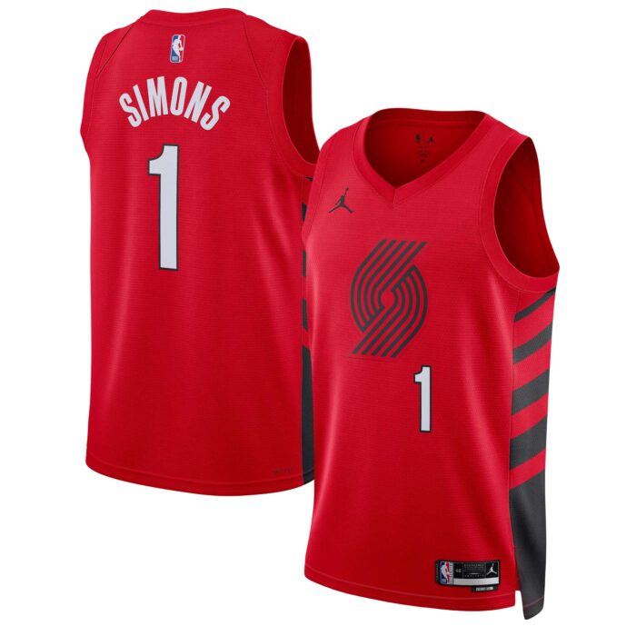 Unisex Portland Trail Blazers Anfernee Simons Jordan Brand Red Swingman Jersey – Statement Edition