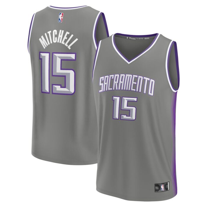 Men’s Sacramento Kings Davion Mitchell Fanatics Gray Fastbreak Jersey – City Edition