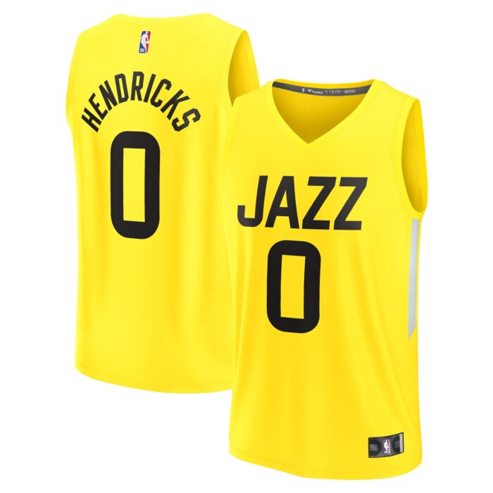 Youth Utah Jazz Taylor Hendricks Fanatics Yellow Fast Break Replica Jersey – Icon Edition