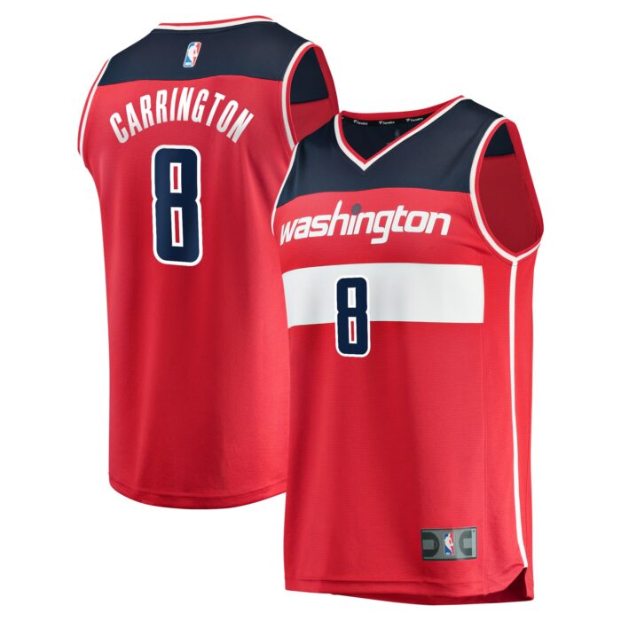 Men’s Washington Wizards Carlton Carrington Fanatics Red Fast Break Replica Player Jersey – Icon Edition