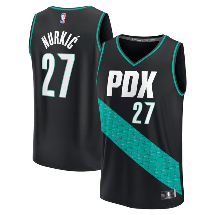 Men’s Portland Trail Blazers Jusuf Nurkic Fanatics Black Fastbreak Jersey – City Edition