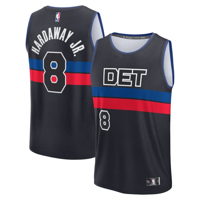 Youth Detroit Pistons Tim Hardaway Jr. Fanatics Black Fast Break Player Jersey – Statement Edition