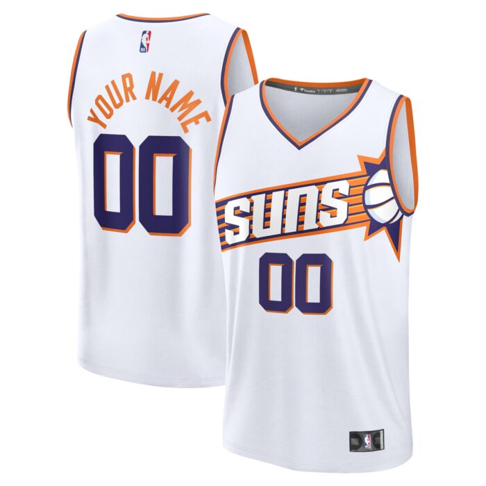 Youth Phoenix Suns Fanatics White Custom Fast Break Jersey – Association Edition