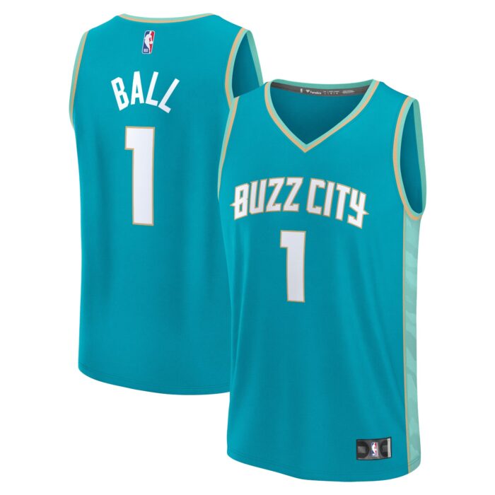 Men’s Charlotte Hornets LaMelo Ball Fanatics Teal Fast Break Jersey – City Edition