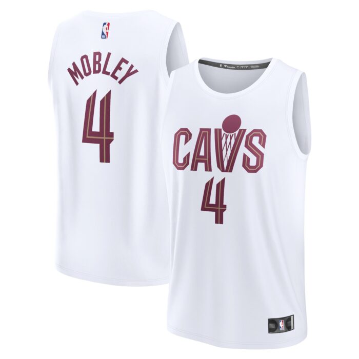 Men’s Cleveland Cavaliers Evan Mobley Fanatics White Fast Break Replica Player Jersey – Association Edition