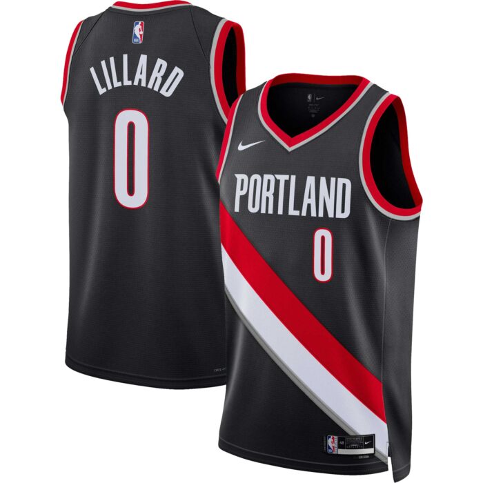Unisex Portland Trail Blazers Damian Lillard Nike Black Swingman Jersey – Icon Edition
