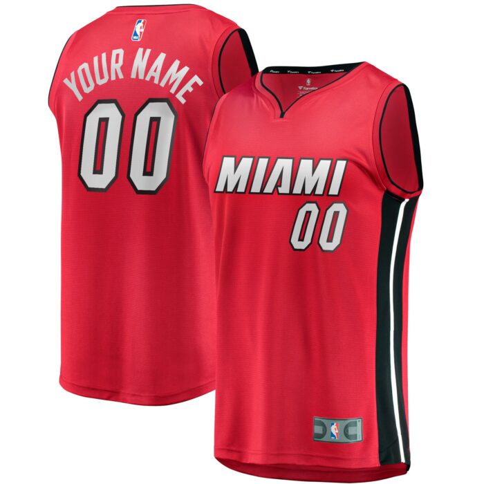 Men’s Miami Heat Fanatics Red Fast Break Custom Jersey – Statement Edition