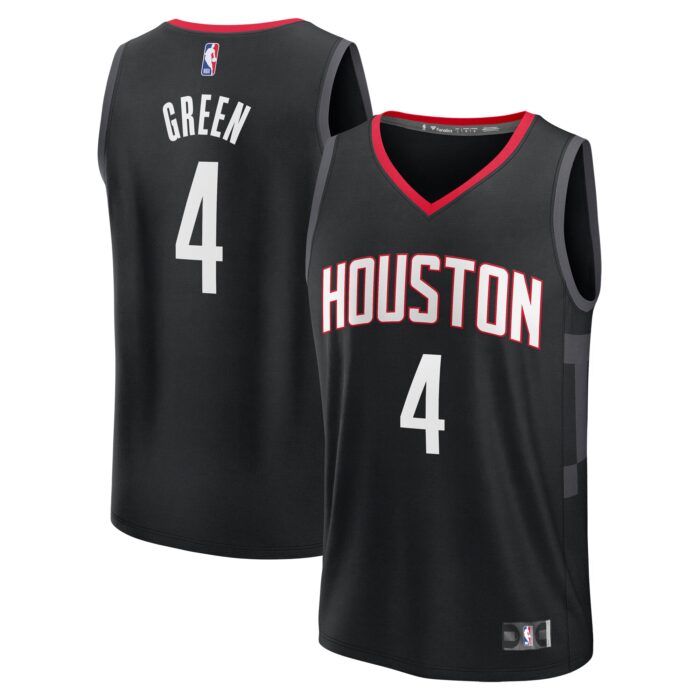 Youth Houston Rockets Jalen Green Fanatics Black Fast Break Replica Player Jersey – Statement Edition
