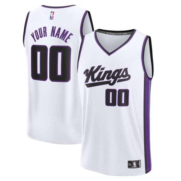Men’s Sacramento Kings Fanatics White Custom Fast Break Jersey – Association Edition