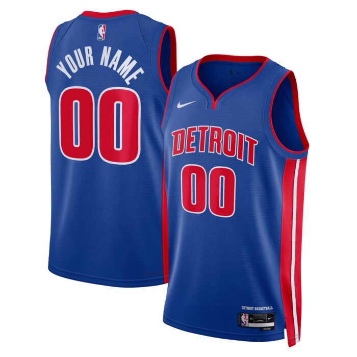 Unisex Detroit Pistons Nike Blue Swingman Custom Jersey – Icon Edition