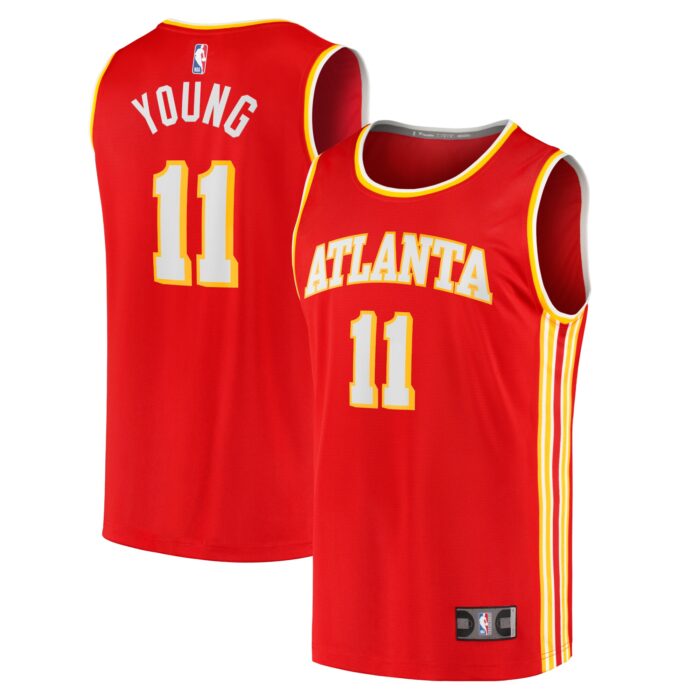 Men’s Atlanta Hawks Trae Young Fanatics Red Fast Break Replica Jersey – Icon Edition