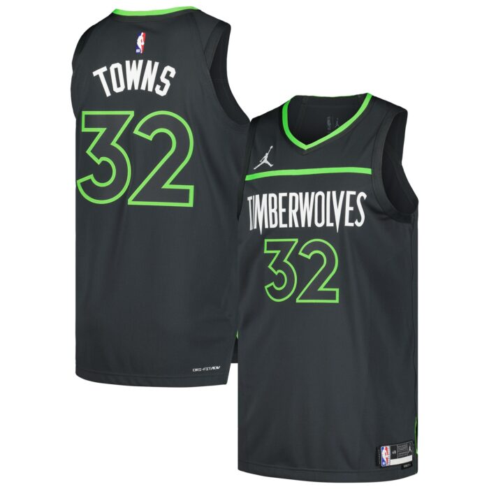 Men’s Minnesota Timberwolves Karl-Anthony Towns Jordan Brand Anthracite Authentic Player Jersey – Statement Edition