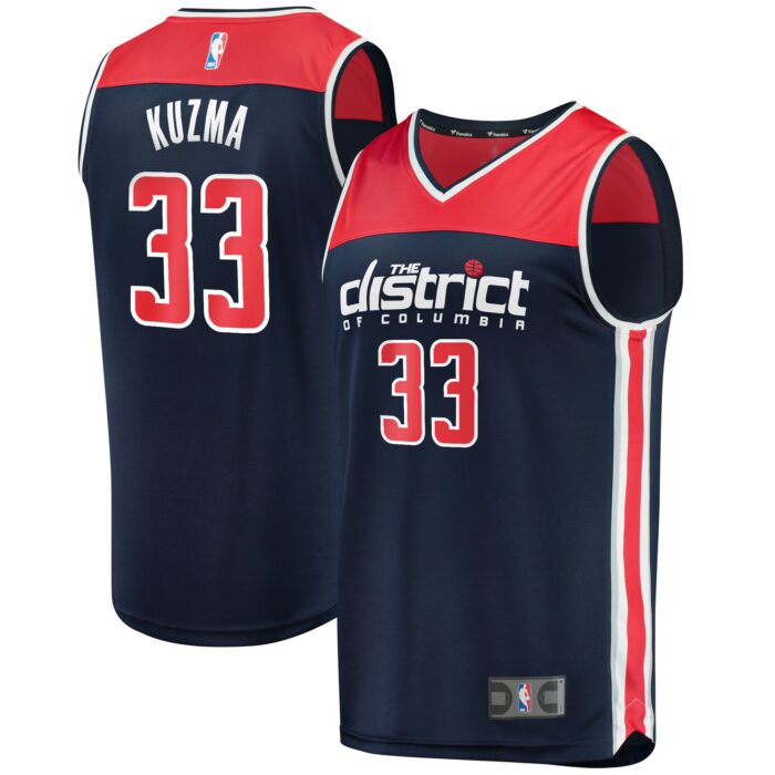 Youth Washington Wizards Kyle Kuzma Fanatics Navy Fast Break Player Jersey – Statement Edition