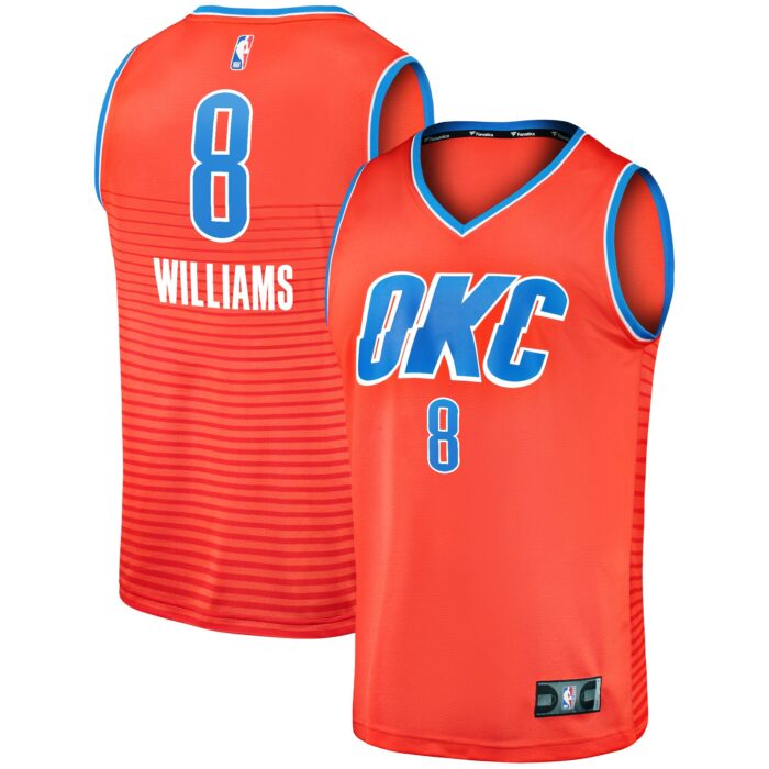 Men’s Oklahoma City Thunder Jalen Williams Fanatics Orange Fast Break Replica Player Jersey – Statement Edition