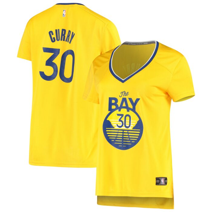 Women’s Golden State Warriors Stephen Curry Fanatics Gold Fast Break Replica Player Jersey