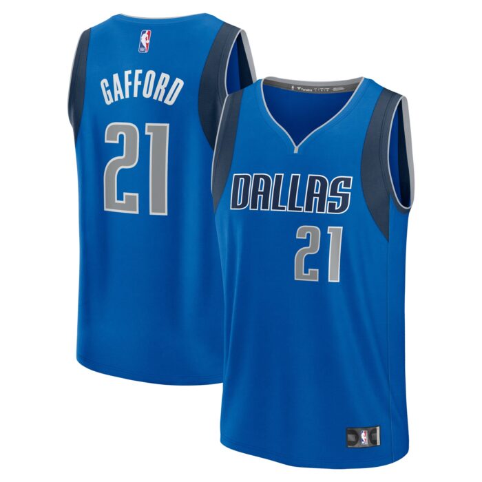 Youth Dallas Mavericks Daniel Gafford Fanatics Blue Fast Break Player Jersey – Icon Edition