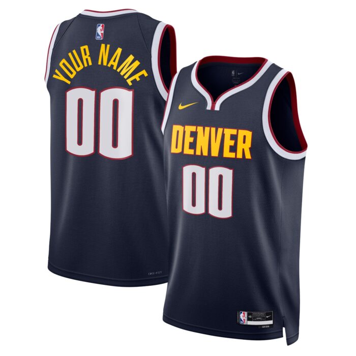 Unisex Denver Nuggets Nike Navy Swingman Custom Jersey – Icon Edition
