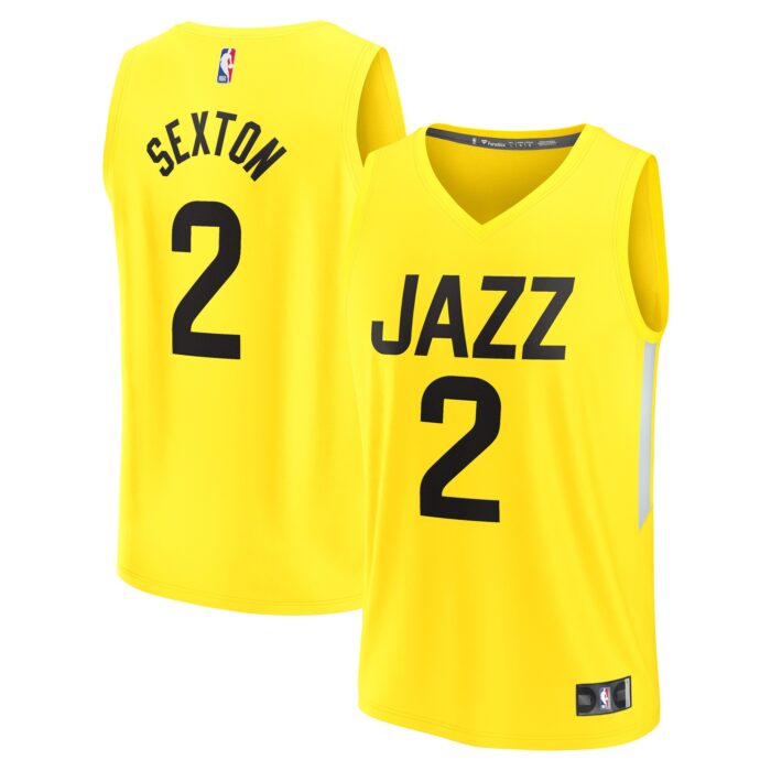 Men’s Utah Jazz Collin Sexton Fanatics Gold Fast Break Replica Jersey – Icon Edition