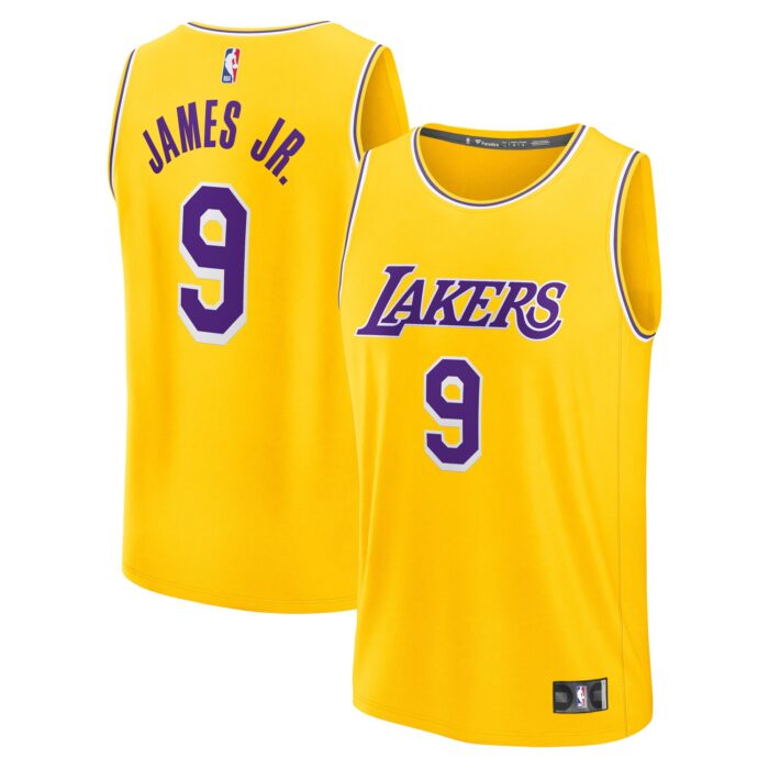 Youth Los Angeles Lakers Bronny James Fanatics Gold 2024 NBA Draft Fast Break Player Jersey – Icon Edition